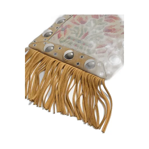 Valentino NellcÔTe Eyelet Detailed Fringed Shoulder Bag