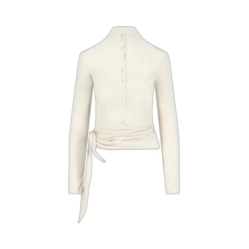 Low Classic Long-Sleeved Tie-Front Blouse