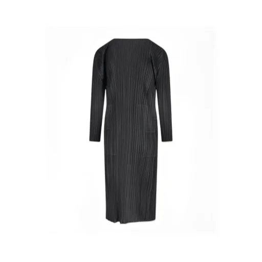 Pleats Please Issey Miyake V-Neck Pleated Coat