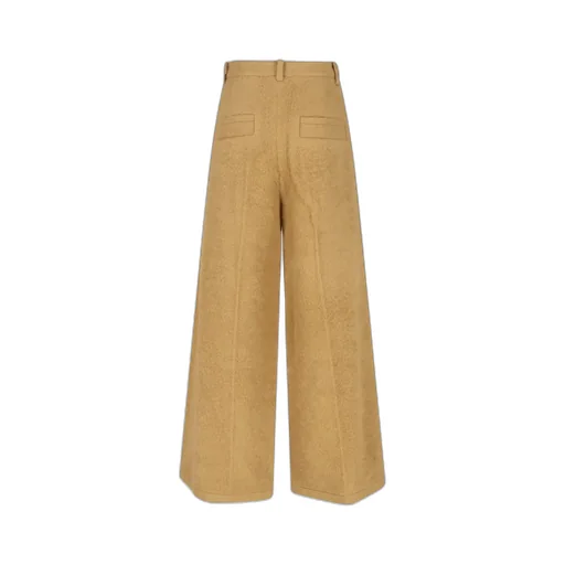 Low Classic Pleated Straight-Leg Trousers