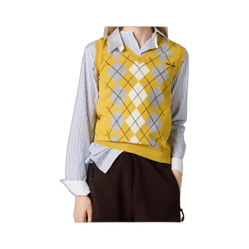 Miu Miu Check-Pattern V-Neck Knitted Vest