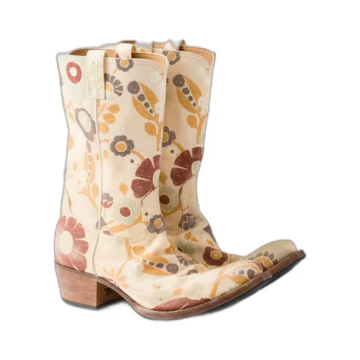 Prada Floral-Printed Pointed-Toe Western Boots