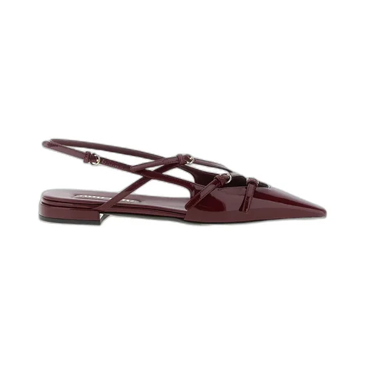 Miu Miu Pointed-Toe Slingback Ballerinas