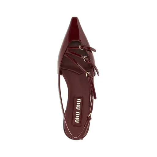 Miu Miu Pointed-Toe Slingback Ballerinas