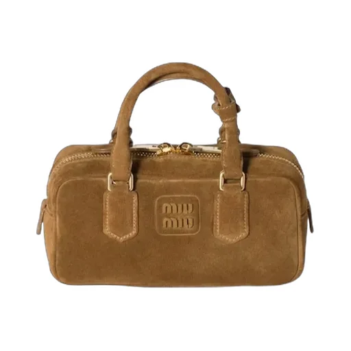 Arcadie Padded Suede Top-Handle Bag