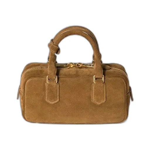 Arcadie Padded Suede Top-Handle Bag