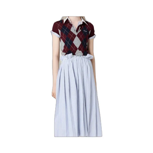 Miu Miu Check-Pattern Short-Sleeved Polo Shirt