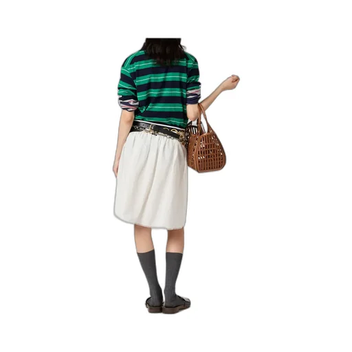 Miu Miu Short-Sleeved Striped Polo Shirt