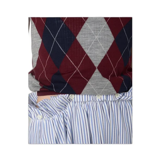 Miu Miu Check-Pattern Short-Sleeved Polo Shirt