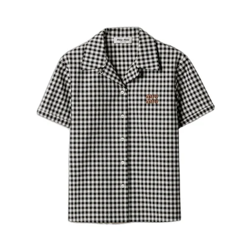 Miu Miu Short-Sleeved Checked Shirt