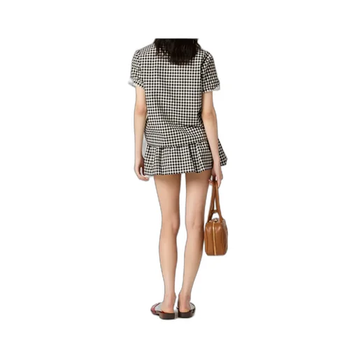 Miu Miu Short-Sleeved Checked Shirt