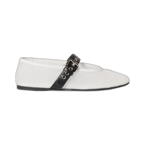 Miu Miu Logo-Embroidered Ballerines