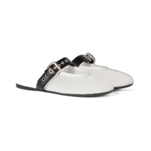 Miu Miu Logo-Embroidered Ballerines