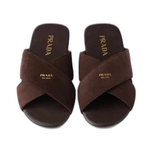 Prada Cross-Strap Slides