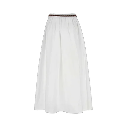 Miu Miu Belted Poplin Skirt