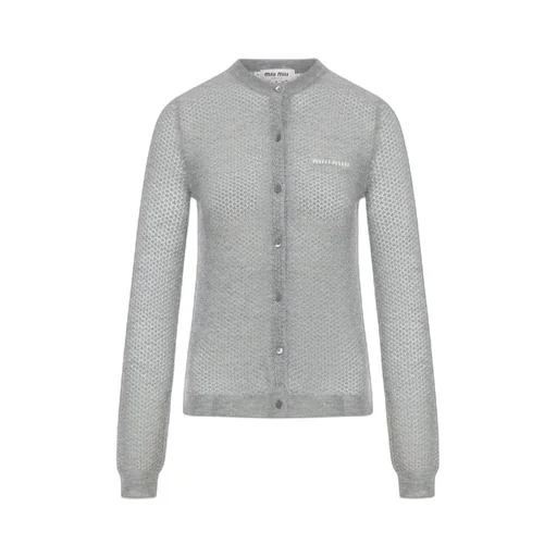 Miu Miu Crewneck Button-Up Cardigan