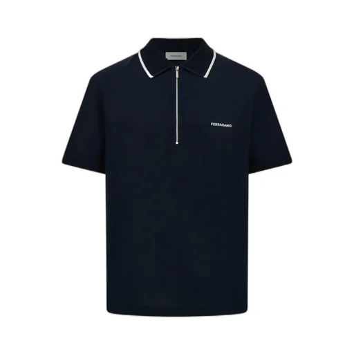 Cotton Polo Shirt With Zip Closure