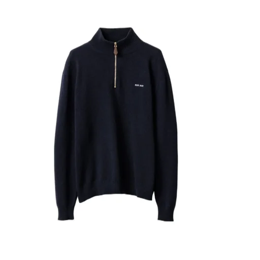Miu Miu Half-Zipped Knitted Jumper