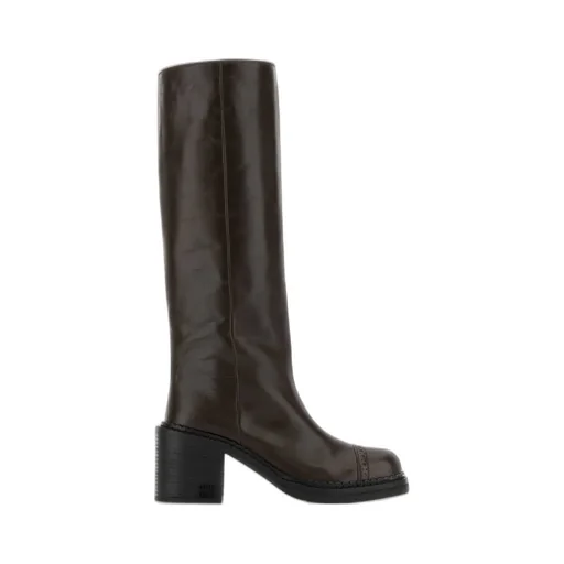 Miu Miu Leather Biker Boots