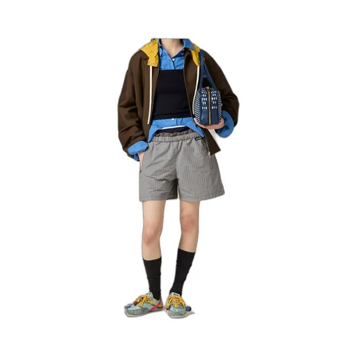 Miu Miu Checked Elastic Waist Shorts