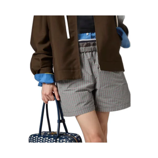 Miu Miu Checked Elastic Waist Shorts