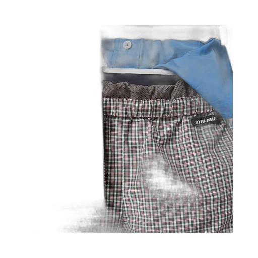 Miu Miu Checked Elastic Waist Shorts