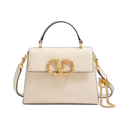 Valentino Vsling Foldover Top Small Tote Bag