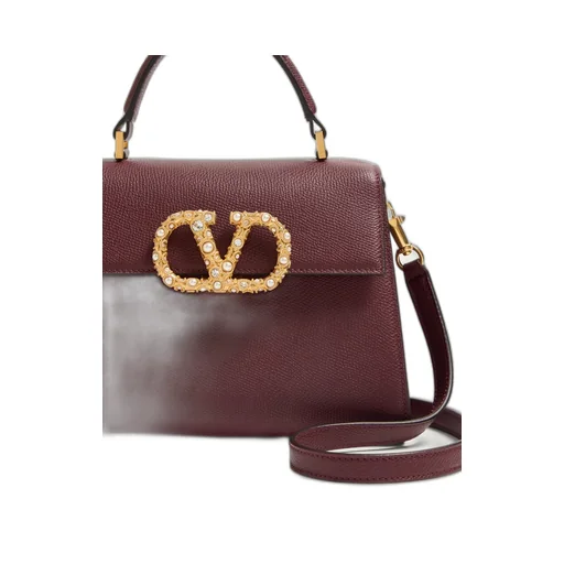 Valentino Garavani Vsling Small Handbag In Grainy Calfskin With Jewel Logo
