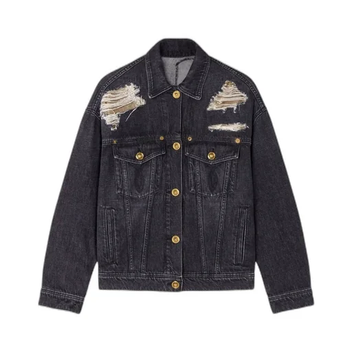 Versace Distressed Denim Jacket