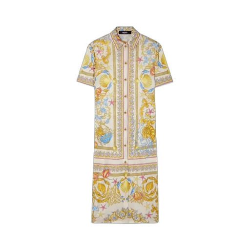Versace Barocco Printed Short-Sleeved Dress