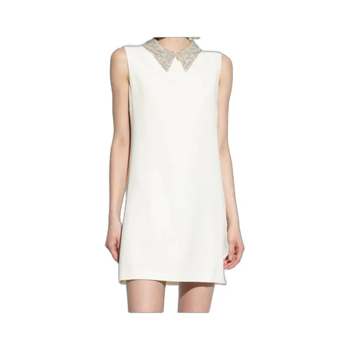 Embellished-Collar Sleeveless Mini Dress