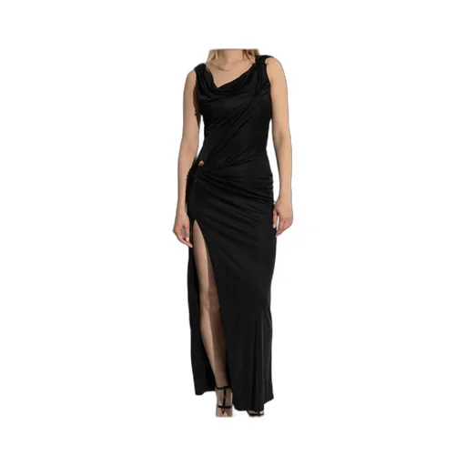 Versace Safety-Pin Detailed Ribbed Dress