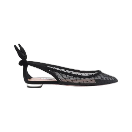 Aquazzura Bow Tie Net Ballet Flats