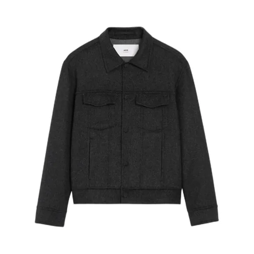 Grey Wool Trucker Jacket