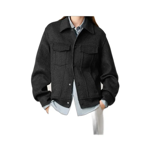 Grey Wool Trucker Jacket