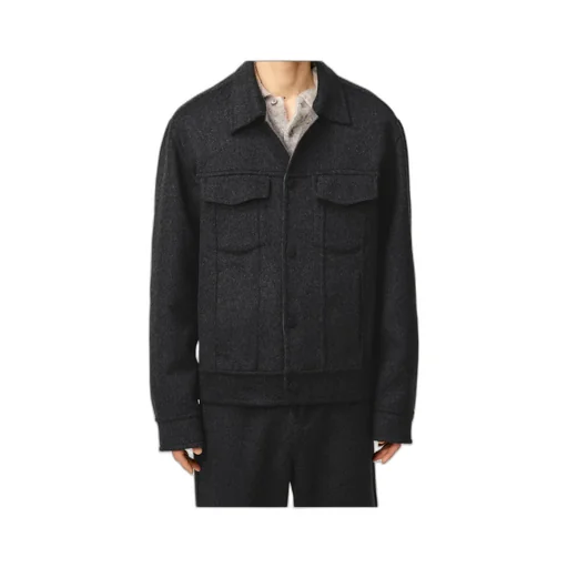 Grey Wool Trucker Jacket