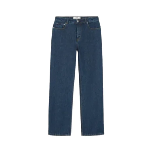 Ami Paris Logo Patch Straight Leg Jeans
