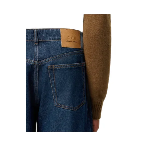 Ami Paris Logo Patch Straight Leg Jeans