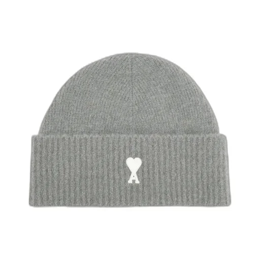 Ami Paris Logo Embroidered Knitted Beanie