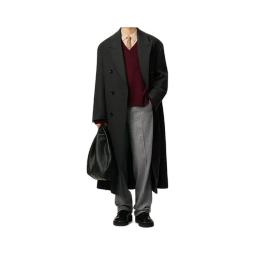 Ami Paris Double-Breasted Mid-Length Coat