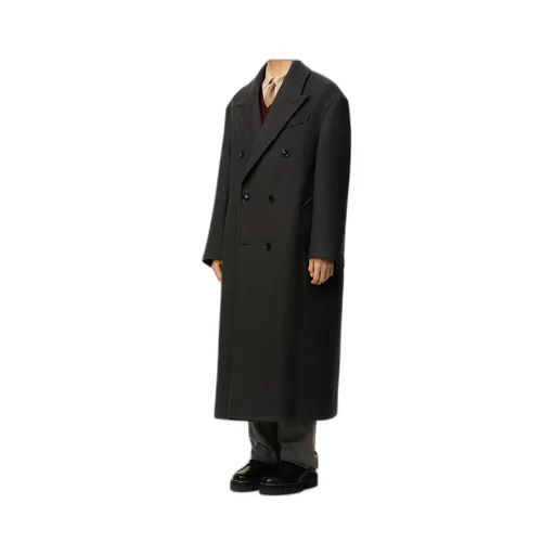 Ami Paris Double-Breasted Mid-Length Coat