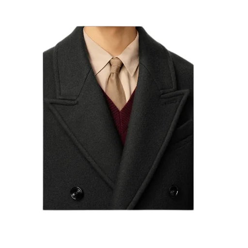 Ami Paris Double-Breasted Mid-Length Coat