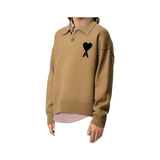 Ami Paris Ami De Coeur Logo Intarsia-Knit Jumper