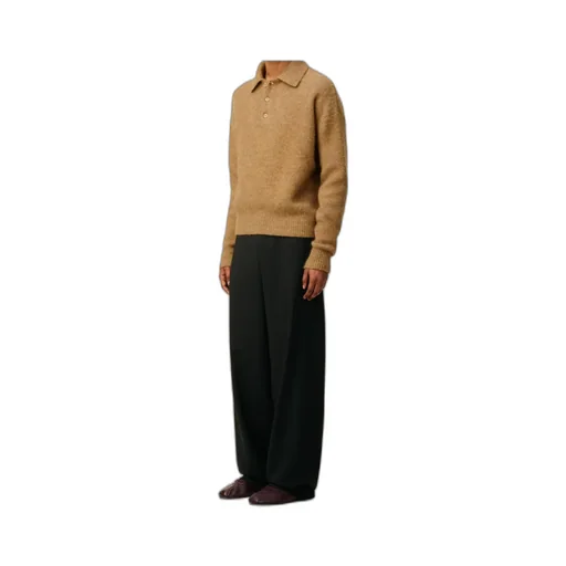 Ami Paris Logo Embroidered Long-Sleeved Polo Shirt