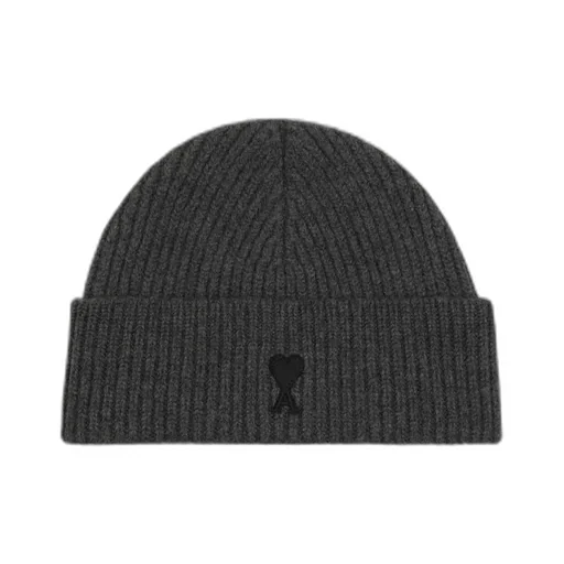 Ami Paris Ami De Coeur Ribbed Beanie