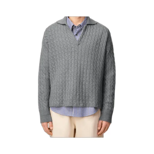 Ami Paris Cable Knitted Polo
