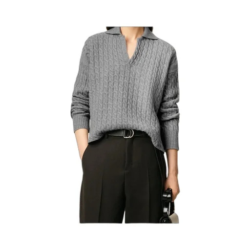 Ami Paris Cable Knitted Polo