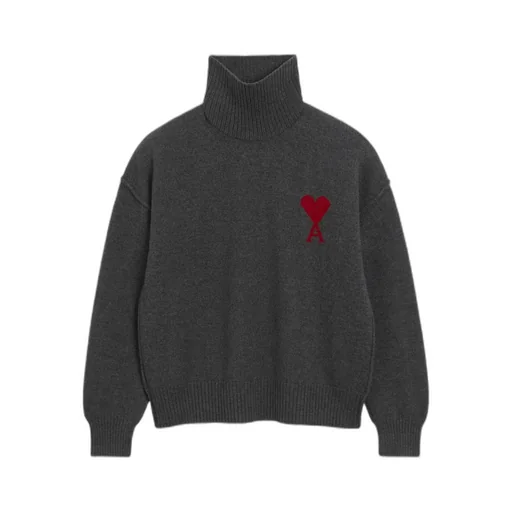 Ami Paris Ami De Coeur Turtleneck Knitted Jumper