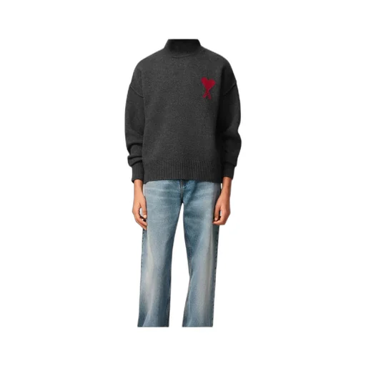 Ami Paris Ami De Coeur Turtleneck Knitted Jumper