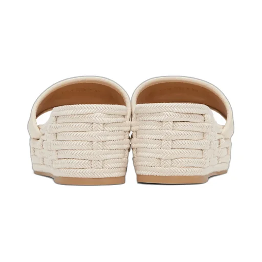 Logo-Plaque Woven Platform Slides
